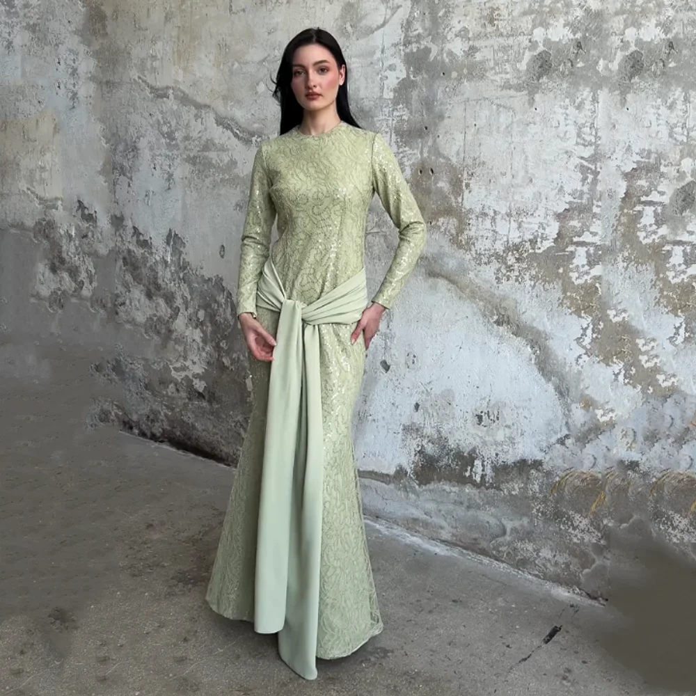 Customized Lace Long Sleeves Evening Dress O-Neck High Quality Mermaid Pleat Long Dresses Elegant Party Gown for Wedding
Customized Lace Long Sleeves Evening Dress O-Neck High Quality Mermaid Pleat Long Dresses Elegant Party Gown for Wedding