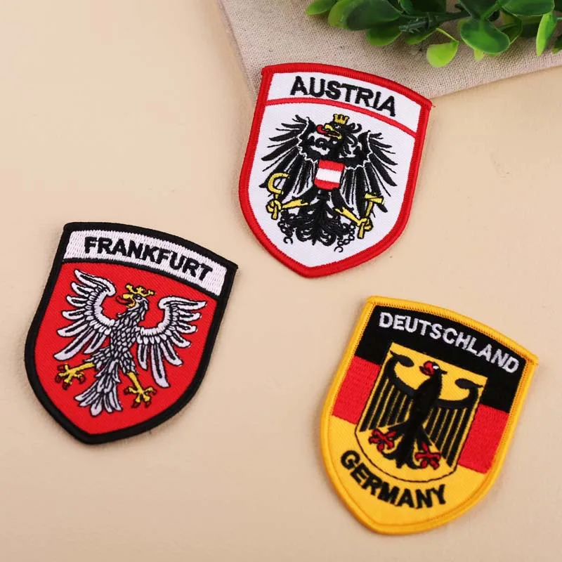 Austria Frankfurt Deutschland Germany Iron-on Sew Embroidered Badge Patches for DIY T-shirt Backpack Clothing Appliques Sticker
Austria Frankfurt Deutschland Germany Iron-on Sew Embroidered Badge Patches for DIY T-shirt Backpack Clothing Appliques Sticker