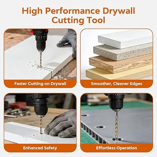 50Pcs Drills Drywall Cutting Tools 1/8" Guide Point Cutting Bits Cutting Bits Used for with Spiral Saw Power Tools
50Pcs Drills Drywall Cutting Tools 1/8" Guide Point Cutting Bits Cutting Bits Used for with Spiral Saw Power Tools
