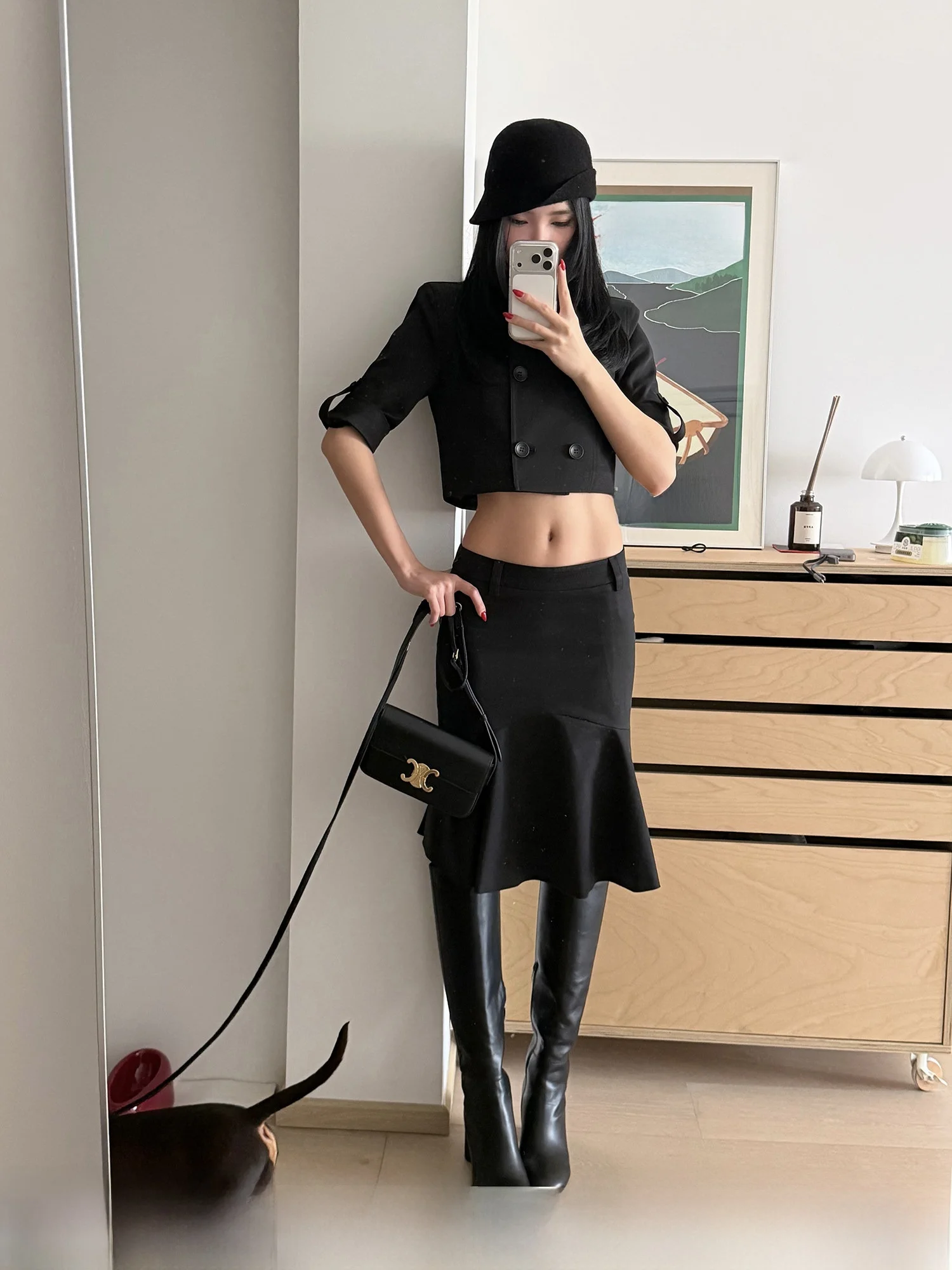 Rovente Casual Sle Women's ort Coat And Skirt Set Long Sve Double Breasted mid Sve Bla Double Row Button Design
Rovente Casual Sle Women's ort Coat And Skirt Set Long Sve Double Breasted mid Sve Bla Double Row Button Design