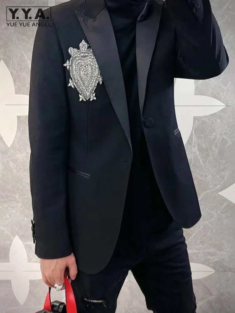 Luxury Men Business Work Diamonds Badge Wool Blazer Jacket One Button Office Suit Coat Top Quality Slim Fit Wedding Dress Blazer
Luxury Men Business Work Diamonds Badge Wool Blazer Jacket One Button Office Suit Coat Top Quality Slim Fit Wedding Dress Blazer