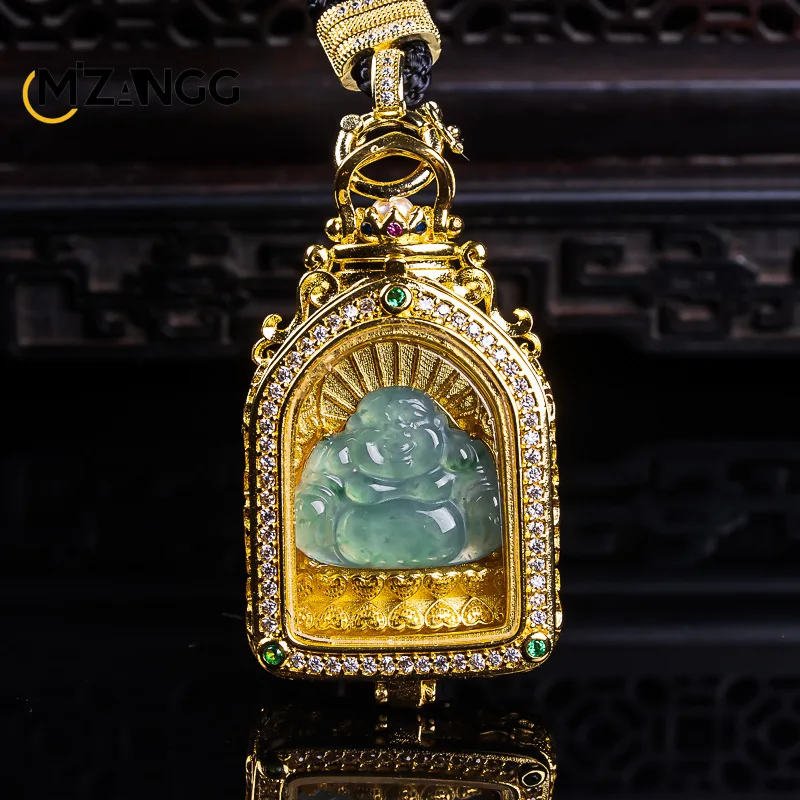 Natural Jadeite Buddha Pendant with Copper Inlay Luxurious Charming High-Transparency Jade Necklace Unisex Perfect Holiday Gift
Natural Jadeite Buddha Pendant with Copper Inlay Luxurious Charming High-Transparency Jade Necklace Unisex Perfect Holiday Gift