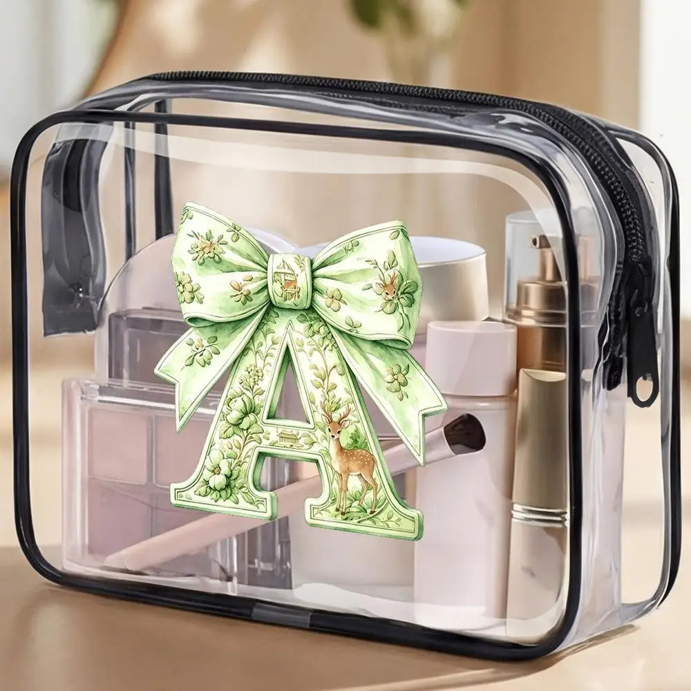 Green Floral Deer Monogram "AZ" With Bow Clear PVC Cosmetic Bag Woodland Animal Alphabet Letter Makeup Pouch Portable Travel Toi
Green Floral Deer Monogram "AZ" With Bow Clear PVC Cosmetic Bag Woodland Animal Alphabet Letter Makeup Pouch Portable Travel Toi