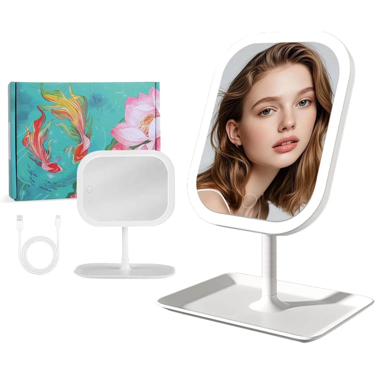 Rechargeable 2400mAh Makeup Mirror 360 Degree Rotatable Tabletop Vanity Mirror With Lights High Definition LED Compact Mirror For Women Travel
Rechargeable 2400mAh Makeup Mirror 360 Degree Rotatable Tabletop Vanity Mirror With Lights High Definition LED Compact Mirror For Women Travel