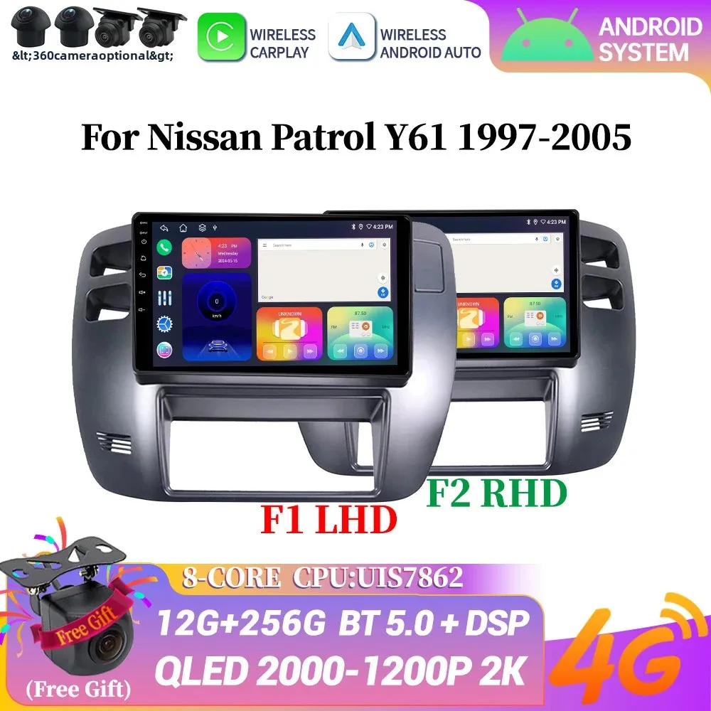 Android 14 Car Radio Multimedia System Stereo Android Auto Bluetooth CarPlay Head Unit Screen For Nissan Patrol Y61 1997-2005
Android 14 Car Radio Multimedia System Stereo Android Auto Bluetooth CarPlay Head Unit Screen For Nissan Patrol Y61 1997-2005
