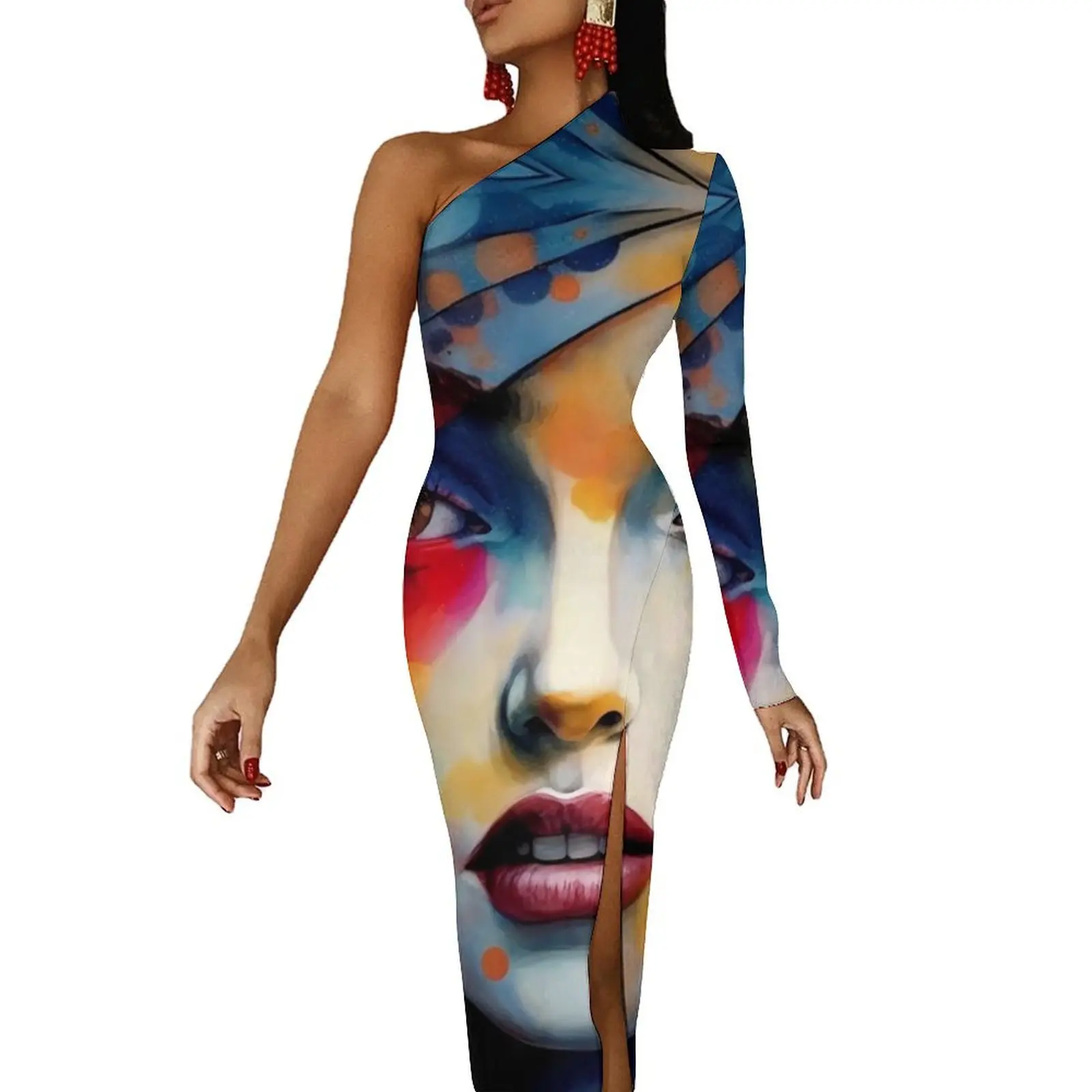 Lady Face Maxi Dress Long Sleeve Pop Art of A Woman Kawaii Bodycon Dress Spring Party Long Dresses Women Pattern Clothing
Lady Face Maxi Dress Long Sleeve Pop Art of A Woman Kawaii Bodycon Dress Spring Party Long Dresses Women Pattern Clothing