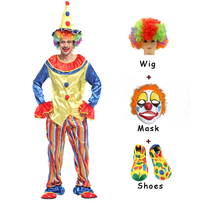 Carnival Adult Funny Circus Clown Naughty Cosplay Costumes Mask Shoes and WigFor Men Women Christmas Party
Carnival Adult Funny Circus Clown Naughty Cosplay Costumes Mask Shoes and WigFor Men Women Christmas Party