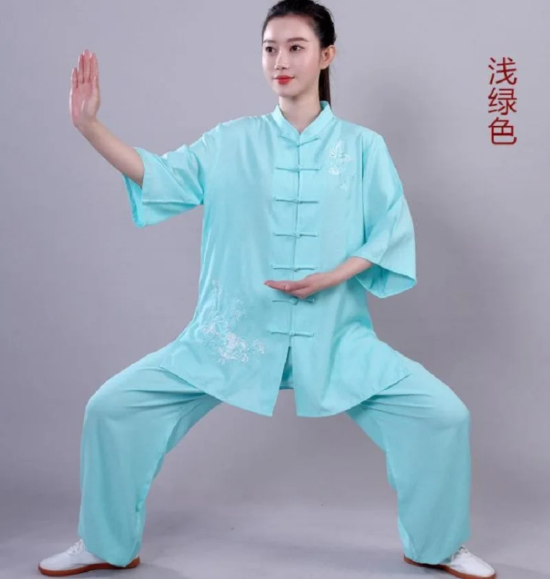 2026 New Chinese Style Women's Short Sleeve Embroidered Tai Chi Suits Cotton Linen Kung Fu Martial Arts Performance Costume Sets
2026 New Chinese Style Women's Short Sleeve Embroidered Tai Chi Suits Cotton Linen Kung Fu Martial Arts Performance Costume Sets