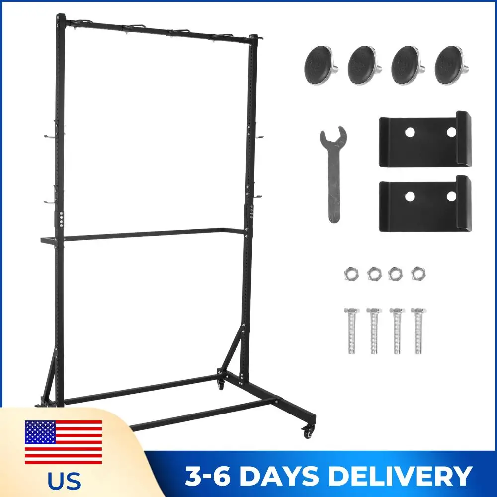 Напольная стойка для хранения велосипедов с блокирующимися колесами и 6 крючками, сверхпрочная велосипедная вешалка, вмещает до 5 велосипедов, регулируемая по высоте, для гаража
Напольная стойка для хранения велосипедов с блокирующимися колесами и 6 крючками, сверхпрочная велосипедная вешалка, вмещает до 5 велосипедов, регулируемая по высоте, для гаража