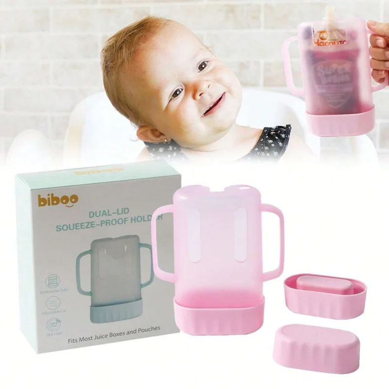 BIBOO Dual-Lid Squeeze Pouch Holder for Food Pouches & Drink Boxes, Baby Pouch Holder with Larger Capacity
BIBOO Dual-Lid Squeeze Pouch Holder for Food Pouches & Drink Boxes, Baby Pouch Holder with Larger Capacity