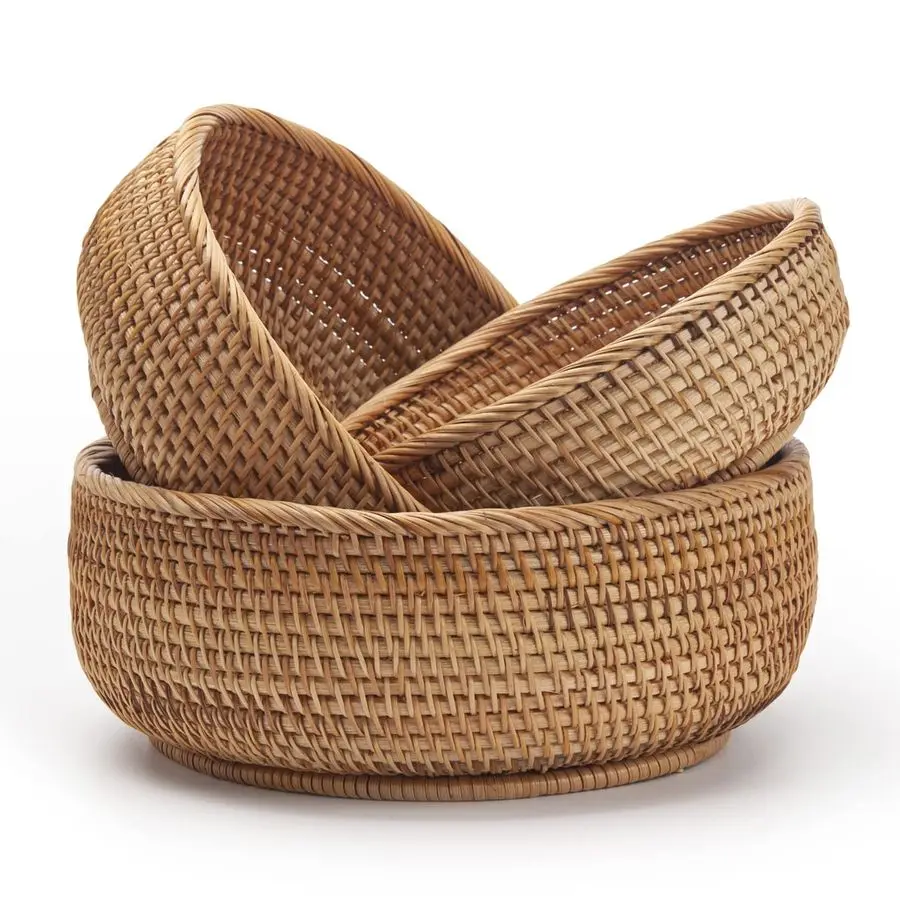 Rattan Fruit Baskets Woven Storage Bowls Key Holder Stackable for Shelf Kitchen Tabletop Natural Set of 3
Rattan Fruit Baskets Woven Storage Bowls Key Holder Stackable for Shelf Kitchen Tabletop Natural Set of 3