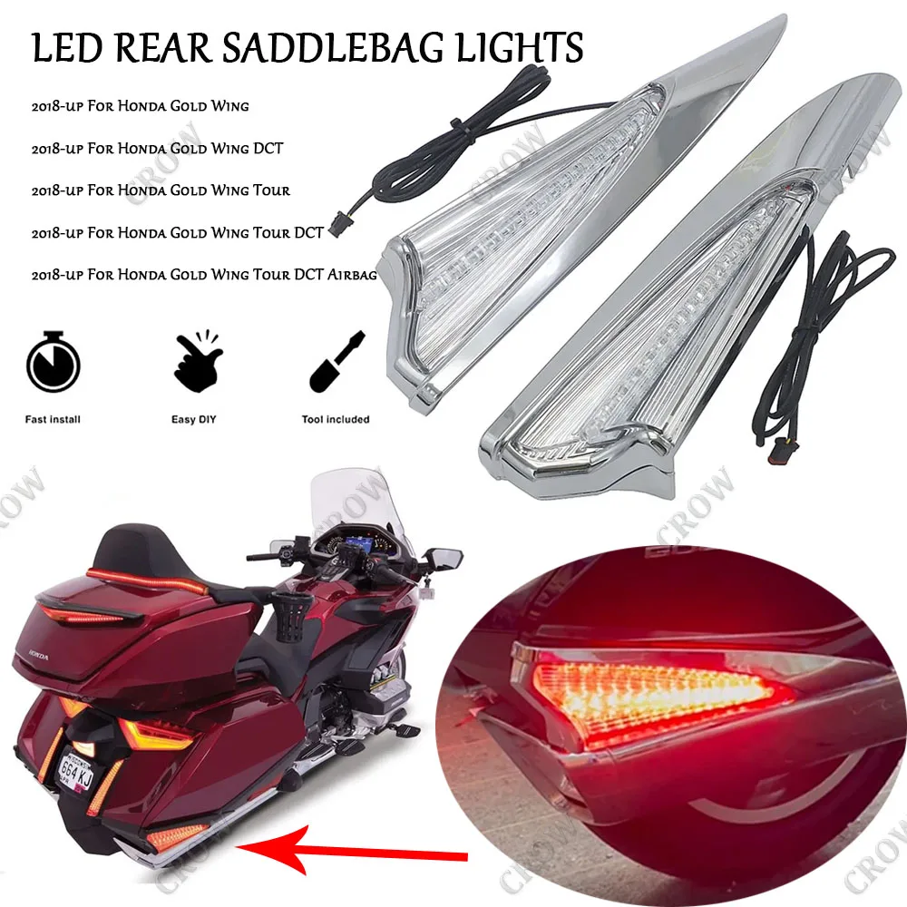 Motorcycle Accessories LED Rear Saddlebag Lights Case Cover Chrome LED Light Case For HONDA Gold Wing GL1800 2018-UP
Motorcycle Accessories LED Rear Saddlebag Lights Case Cover Chrome LED Light Case For HONDA Gold Wing GL1800 2018-UP