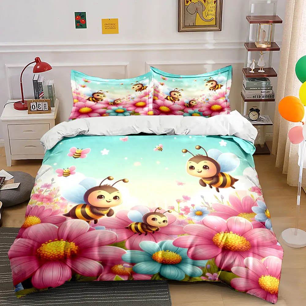 Cute Bees and Vibrant Flowers Print Soft Comfortable Duvet Cover Bedding Set Included 1*Duvet Cover 2*Pillowcases Luxury Gifts
Cute Bees and Vibrant Flowers Print Soft Comfortable Duvet Cover Bedding Set Included 1*Duvet Cover 2*Pillowcases Luxury Gifts