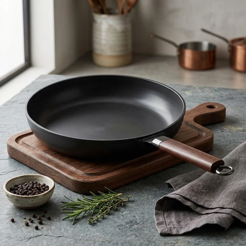 For Stable Stove Placement 24*5cm Flat Bottom Skillet Vintage Style Frying Pan For Kitchen Induction Ready Pan
For Stable Stove Placement 24*5cm Flat Bottom Skillet Vintage Style Frying Pan For Kitchen Induction Ready Pan