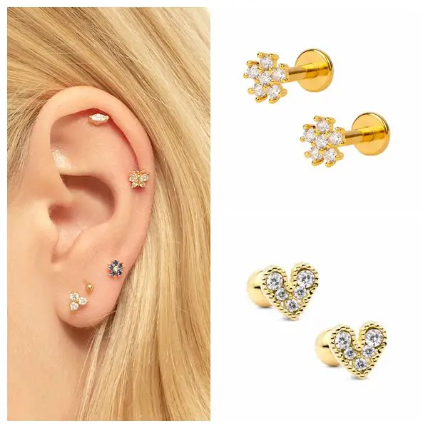 925 Sterling Silver Needle Gold Flower and Heart Stud Earring for Women Piercing Luxury Wedding Earrings Three Color Blossom
925 Sterling Silver Needle Gold Flower and Heart Stud Earring for Women Piercing Luxury Wedding Earrings Three Color Blossom