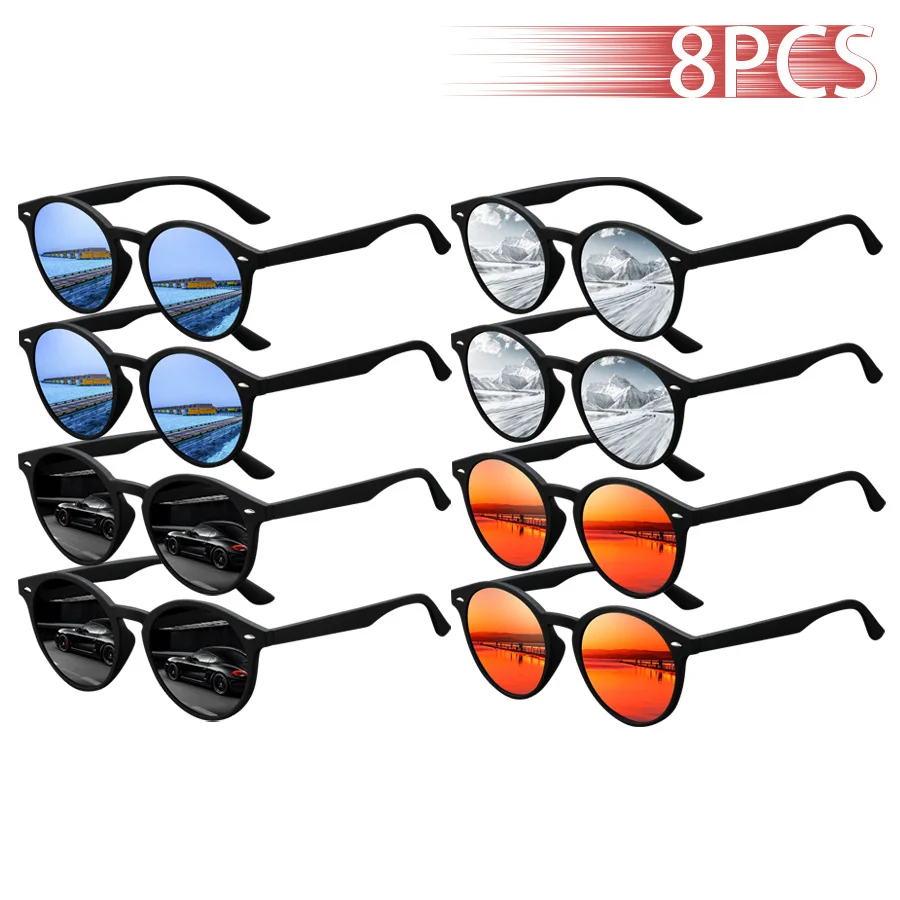 8 PCS Fashion Vintage Unisex Rotundity Sunglasses Men Women Fishing Driving Man Luxury Brand Designer Sun Glasses UV400 Eyewear
8 PCS Fashion Vintage Unisex Rotundity Sunglasses Men Women Fishing Driving Man Luxury Brand Designer Sun Glasses UV400 Eyewear