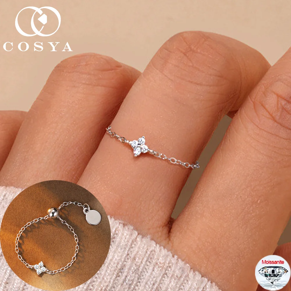 COSYA Full Moissanite Clover Ring for Women S925 Sterling Silver Lab Diamond Adjustable Link Stackable Ring Fine Jewelry Gifts
COSYA Full Moissanite Clover Ring for Women S925 Sterling Silver Lab Diamond Adjustable Link Stackable Ring Fine Jewelry Gifts