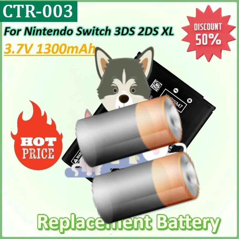 3.7V 1300mAh CTR-003 Replacement Battery Pack for Nintendo Switch Pro Wireless Controller 3DS 2DS XL High-Capacity Lipo Battery
3.7V 1300mAh CTR-003 Replacement Battery Pack for Nintendo Switch Pro Wireless Controller 3DS 2DS XL High-Capacity Lipo Battery