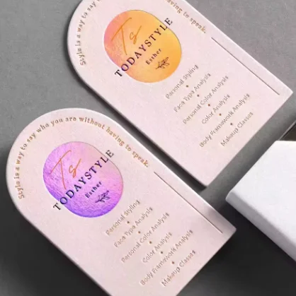 Professional customized creative arched cotton paper business card hot stamping and embossing with corporate brand logo
Professional customized creative arched cotton paper business card hot stamping and embossing with corporate brand logo
