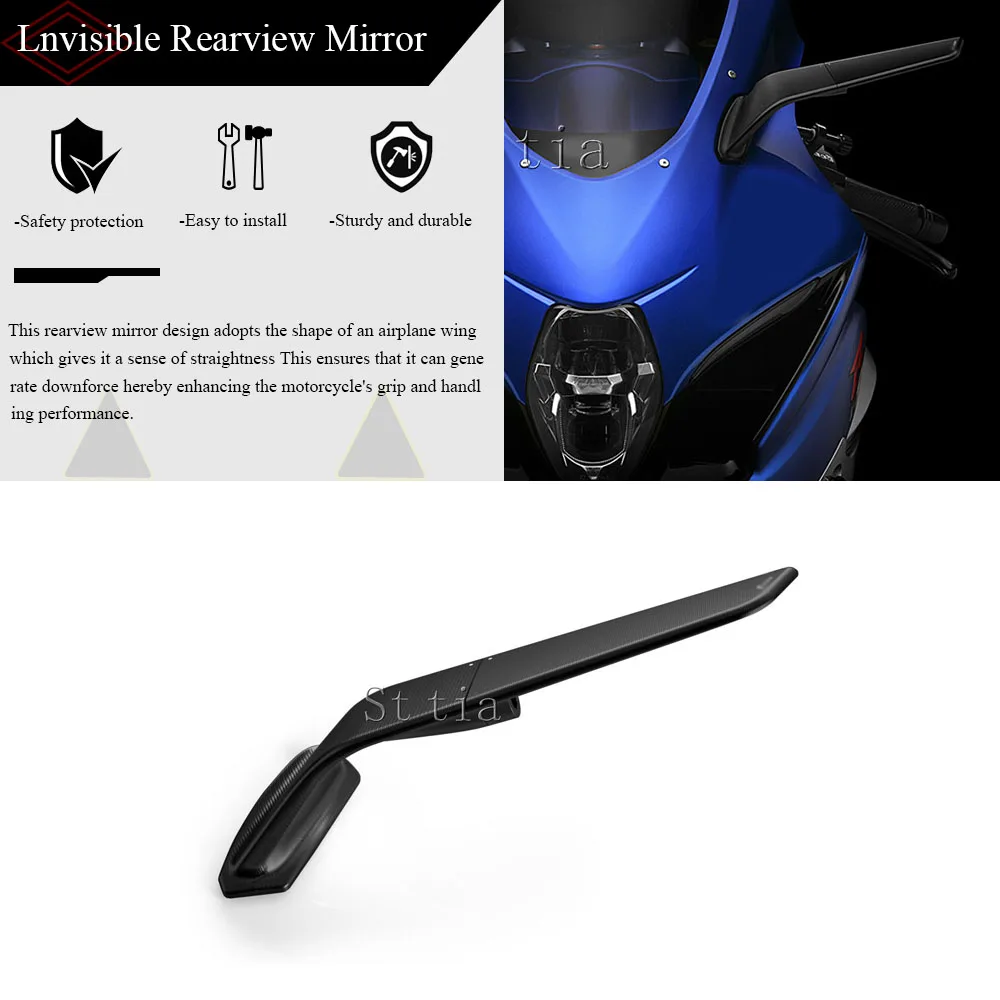 For Suzuki GSX-R 1000R GSX R1000 GSX-R1000 2017-2022 New Motorcycle Rearview Mirror Adjustable Rotating Wind Wing Mirror