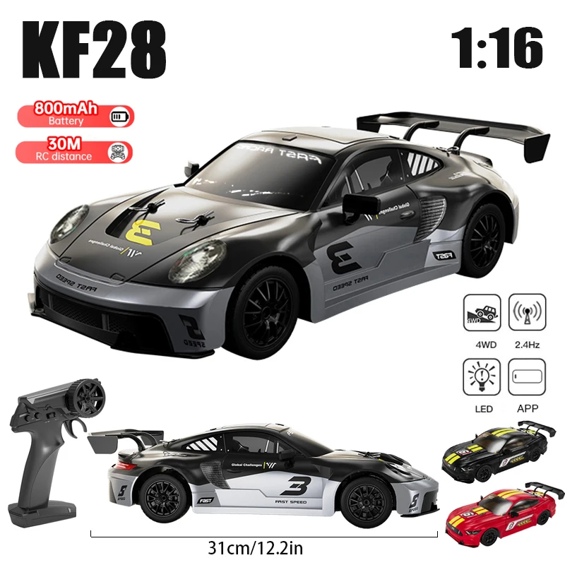 1:16 4WD RC Drift Car KF28 2.4G Высокоскоростной гоночный автомобиль с дистанционным управлением Мини RC Модель автомобиля Мальчик Игрушечный подарок VS GTR Модель AE86 Porsches
1:16 4WD RC Drift Car KF28 2.4G Высокоскоростной гоночный автомобиль с дистанционным управлением Мини RC Модель автомобиля Мальчик Игрушечный подарок VS GTR Модель AE86 Porsches