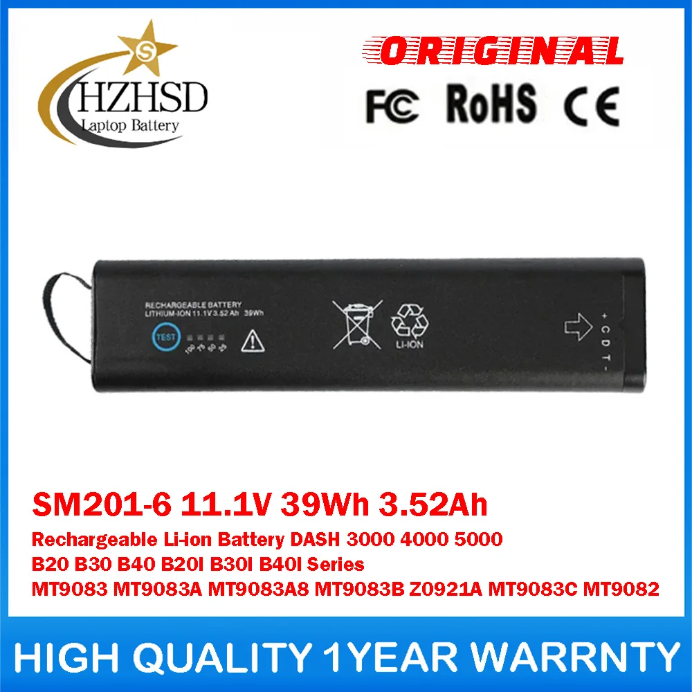 SM201-6 11.1V 39Wh 3.52Ah Rechargeable Li-ion Battery For GE DASH 3000 4000 5000 B30 B40 B20I B30I B40I MT9083 MT9083A MT9083A8
SM201-6 11.1V 39Wh 3.52Ah Rechargeable Li-ion Battery For GE DASH 3000 4000 5000 B30 B40 B20I B30I B40I MT9083 MT9083A MT9083A8