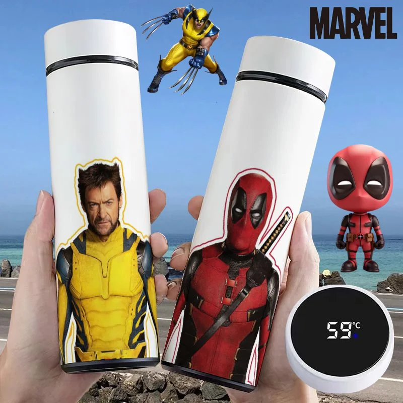 Anime peripheral Marvel Wolverine Deadpool cool cartoon pattern fashionable large capacity stainless steel smart thermos cup
Anime peripheral Marvel Wolverine Deadpool cool cartoon pattern fashionable large capacity stainless steel smart thermos cup
