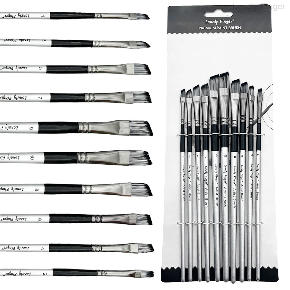 Набор кистей для рисования под углом, 10 шт., нейлоновая синтетическая щетина для акрила, гуаши, отлично подходит для покраски холста, дерева и мебели
Набор кистей для рисования под углом, 10 шт., нейлоновая синтетическая щетина для акрила, гуаши, отлично подходит для покраски холста, дерева и мебели