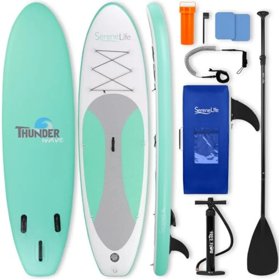 Youth and adult inflatable SUP board for water sports, PVC material, blue color, 32-inch wide stable design with non-slip EVA d
Youth and adult inflatable SUP board for water sports, PVC material, blue color, 32-inch wide stable design with non-slip EVA d