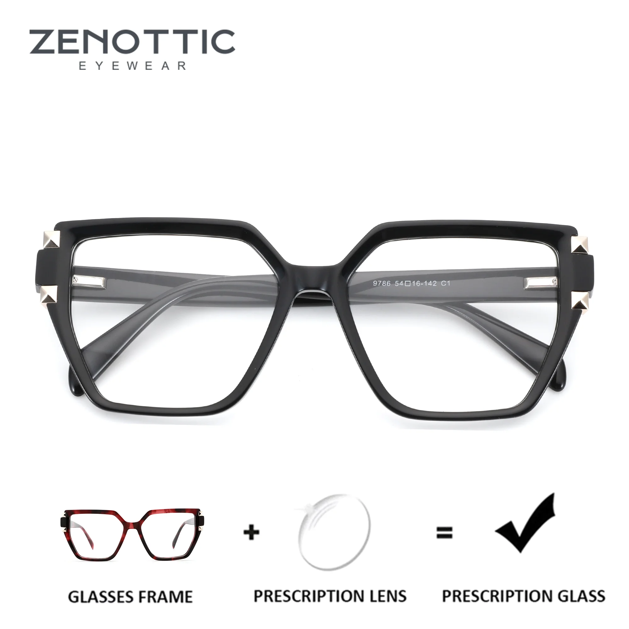 ZENOTTIC (M Size) Stylish Polygon Prescription Glasses Woman Acetate Progressive Multifocal Optical Eyeglasses
ZENOTTIC (M Size) Stylish Polygon Prescription Glasses Woman Acetate Progressive Multifocal Optical Eyeglasses