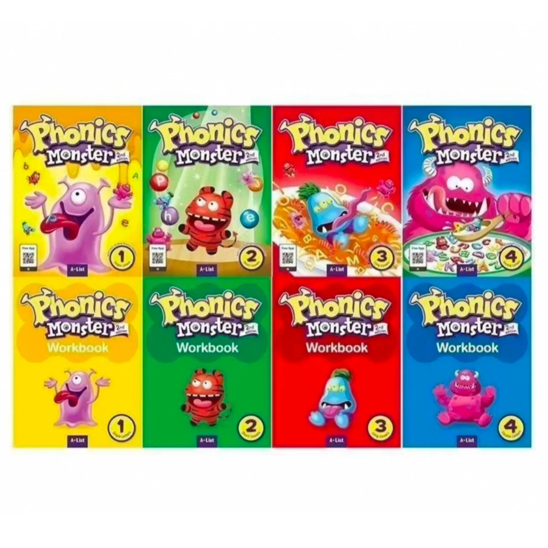 2 book Phonics Monster 2nd Edition (Student Book + Workbook) English Phonics Learning Materials for Kids - ESL Teaching Textbook
2 book Phonics Monster 2nd Edition (Student Book + Workbook) English Phonics Learning Materials for Kids - ESL Teaching Textbook