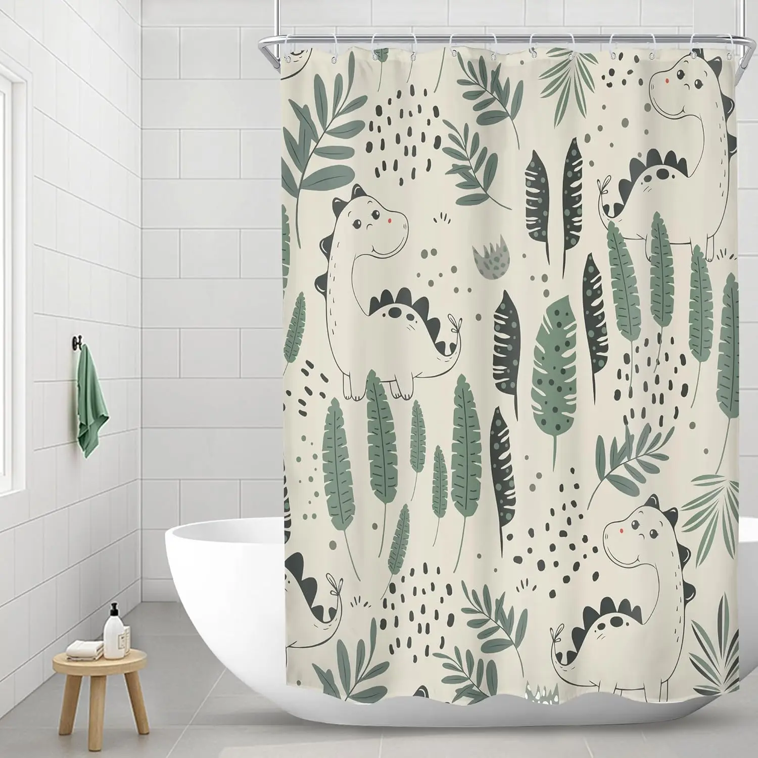 Детский забавный занавес для душа с динозавром, маленький милый зеленый мультяшный динозавр, животные, тропические листья, растение, бежевый, милый декор для ванной комнаты
Детский забавный занавес для душа с динозавром, маленький милый зеленый мультяшный динозавр, животные, тропические листья, растение, бежевый, милый декор для ванной комнаты