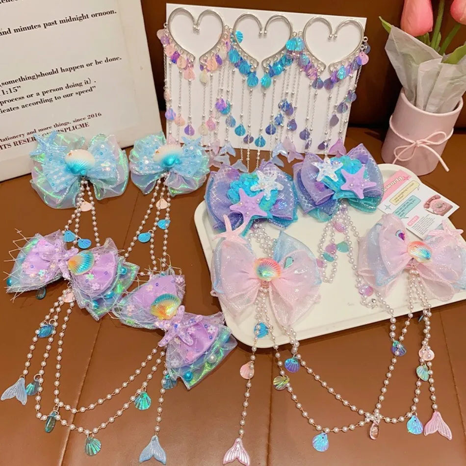 Kids Mermaid Headdress for Children Super Fairy Princess Bow Forehead Chain for Girls Fringe Mermaid Mahji Hair Accessories TM04
Kids Mermaid Headdress for Children Super Fairy Princess Bow Forehead Chain for Girls Fringe Mermaid Mahji Hair Accessories TM04