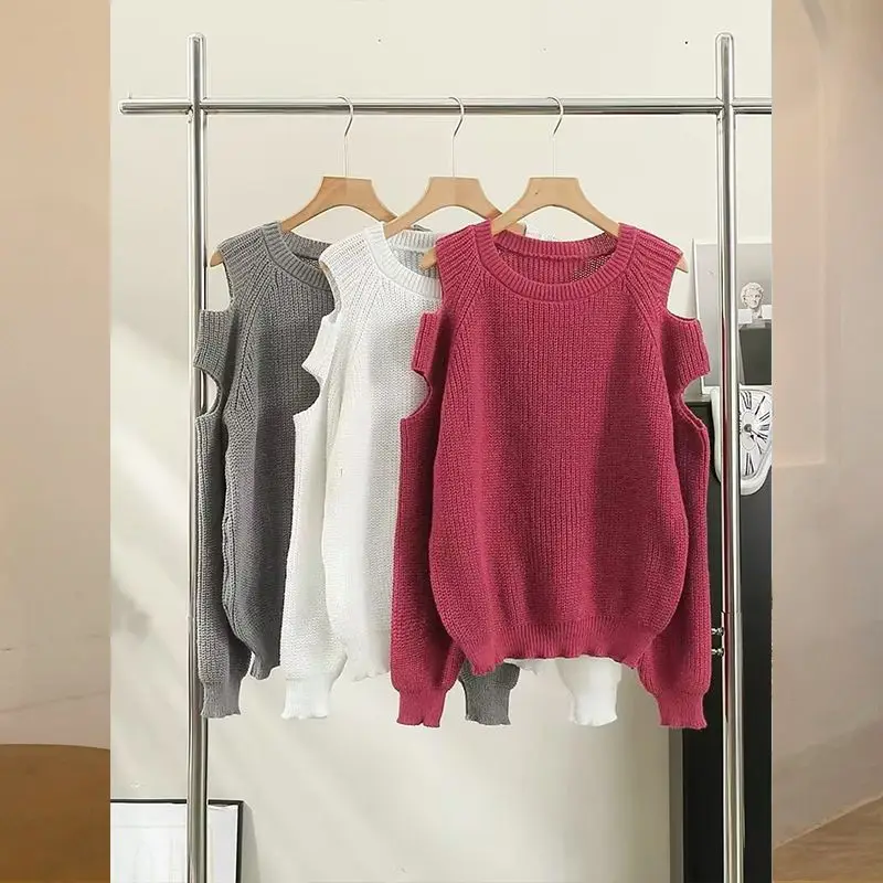 Женский осенний новый свободный универсальный свитер с круглым вырезом и длинными рукавами, топ с вырезом, модный вязаный пуловер
Женский осенний новый свободный универсальный свитер с круглым вырезом и длинными рукавами, топ с вырезом, модный вязаный пуловер