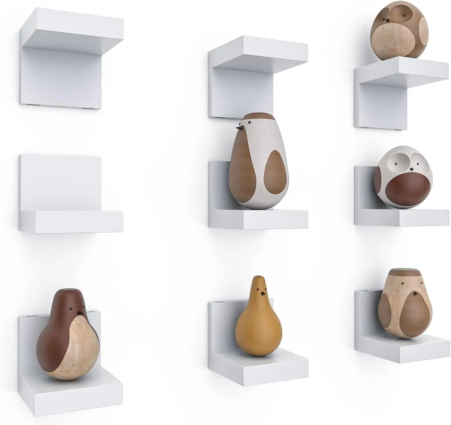 9-Pack Floating Shelves, White Plastic Display Ledges 4' D x 3.3' W x 3' H, 2-Installation Type
9-Pack Floating Shelves, White Plastic Display Ledges 4' D x 3.3' W x 3' H, 2-Installation Type