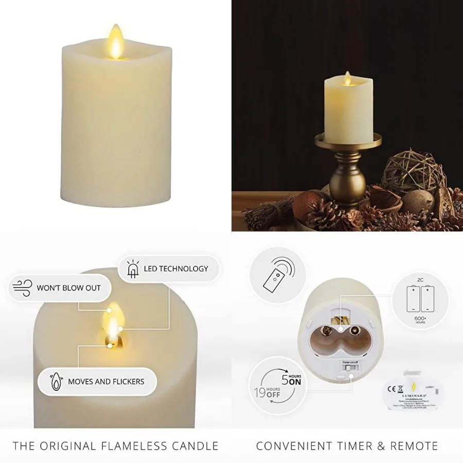 Flameless LED Battery Operated Flickering Pillar Candles - - Pack of 1- - Realistic Moving Flame Real Wa Indoor/Outdoor Decor
Flameless LED Battery Operated Flickering Pillar Candles - - Pack of 1- - Realistic Moving Flame Real Wa Indoor/Outdoor Decor