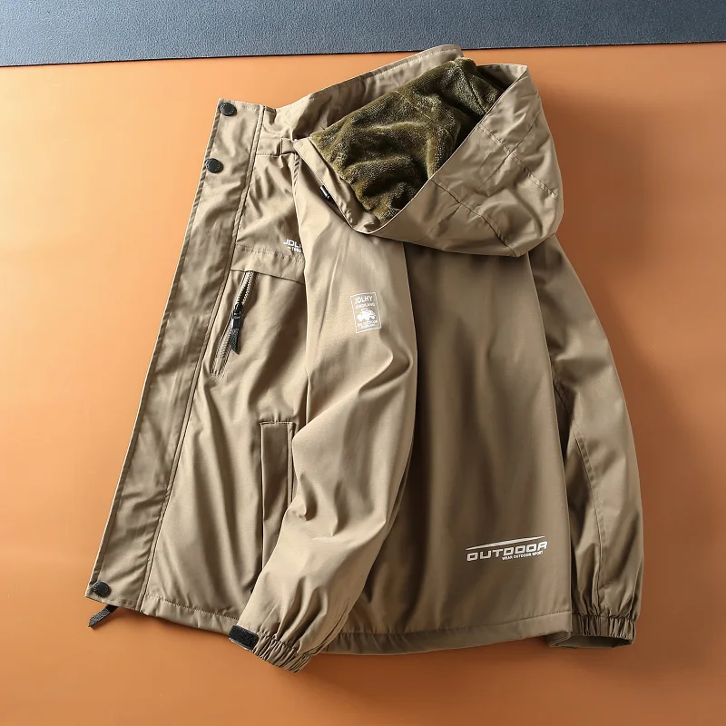 Thiened Fce Outdoor Casual Windproof Waterproof Men's Hooded Jaet Autumn Winter New Sle Youth ular Stand Fit Coat
Thiened Fce Outdoor Casual Windproof Waterproof Men's Hooded Jaet Autumn Winter New Sle Youth ular Stand Fit Coat