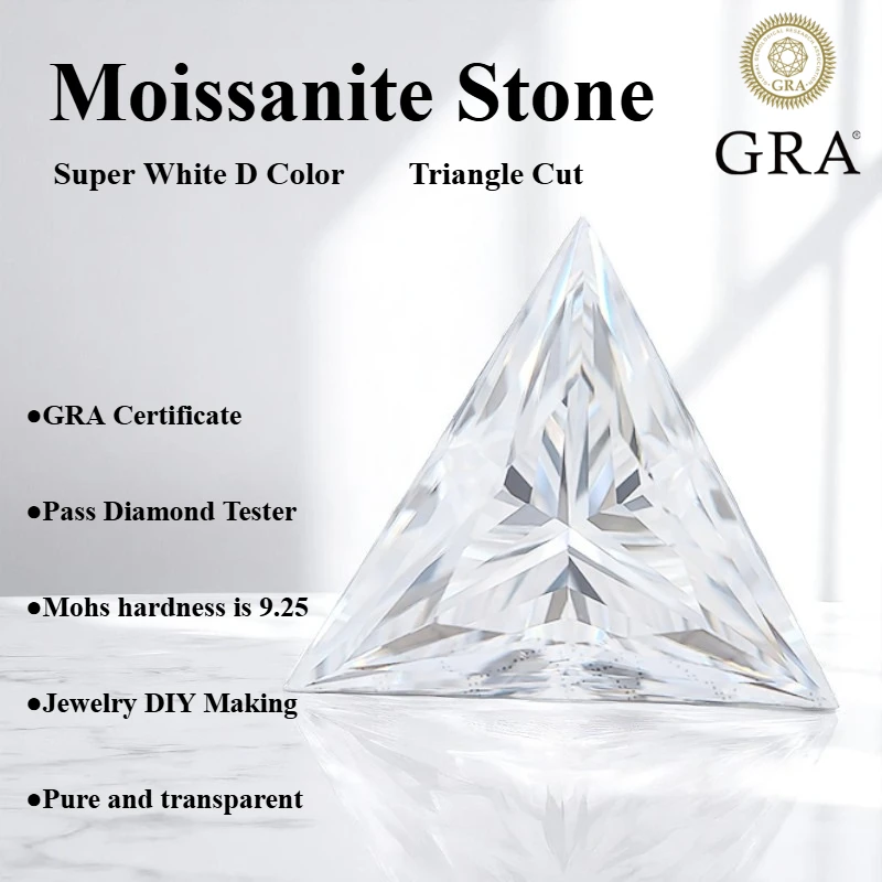 Moissanite Stone Super White D Color Triangle Cut VVS1 Small Size DIY Ring Necklace Earrings Main Materials Charms Wholesale
Moissanite Stone Super White D Color Triangle Cut VVS1 Small Size DIY Ring Necklace Earrings Main Materials Charms Wholesale