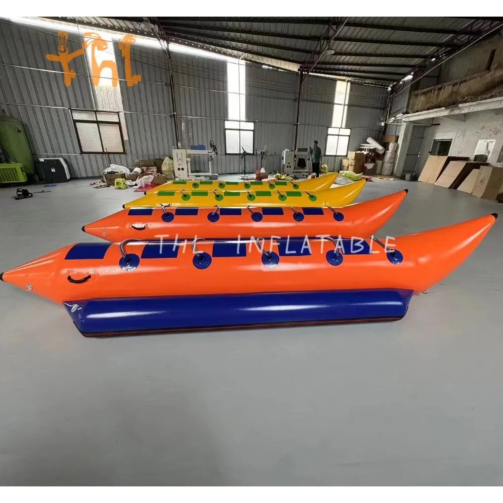 Banana boat water game boat PVC tarp inflatable water game flying fish boat for sale
Banana boat water game boat PVC tarp inflatable water game flying fish boat for sale