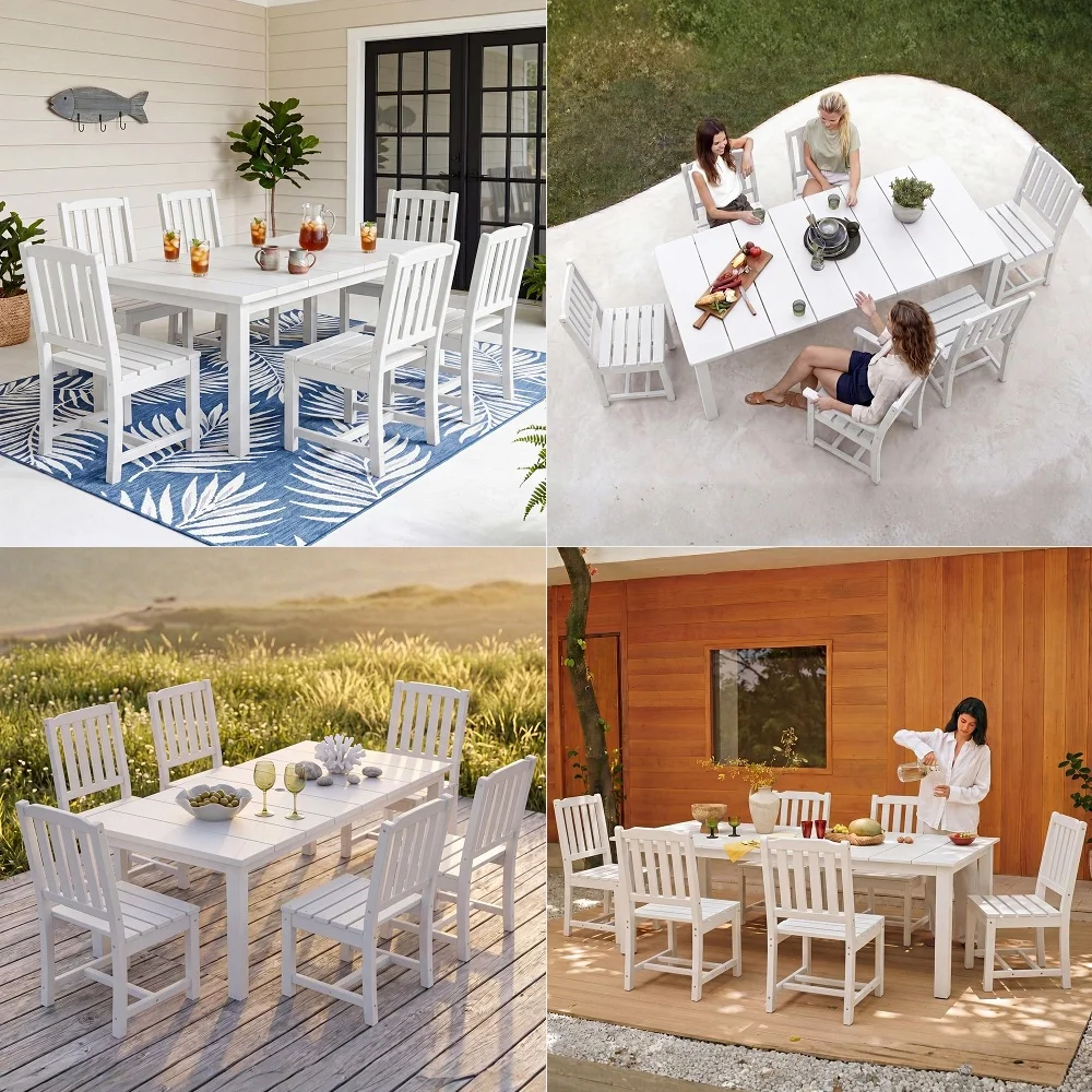 7Piece Outdoor Dining Set, AllWeather HDPE Patio Table and 6 Chairs with Umbrella Hole, UVResistant Composite Wood Dining Furni
7Piece Outdoor Dining Set, AllWeather HDPE Patio Table and 6 Chairs with Umbrella Hole, UVResistant Composite Wood Dining Furni