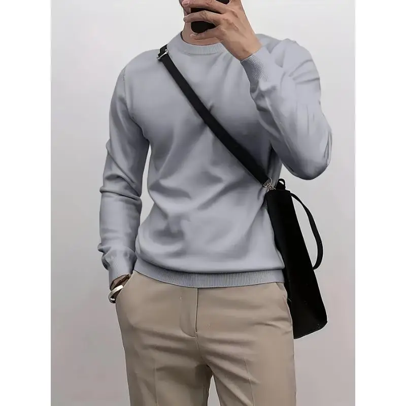 Men's round Neck Knit Sweater Comfortable Stretchy Crew Neck Pullover Soft Touch Fashionable All-Match Color Sweater
Men's round Neck Knit Sweater Comfortable Stretchy Crew Neck Pullover Soft Touch Fashionable All-Match Color Sweater