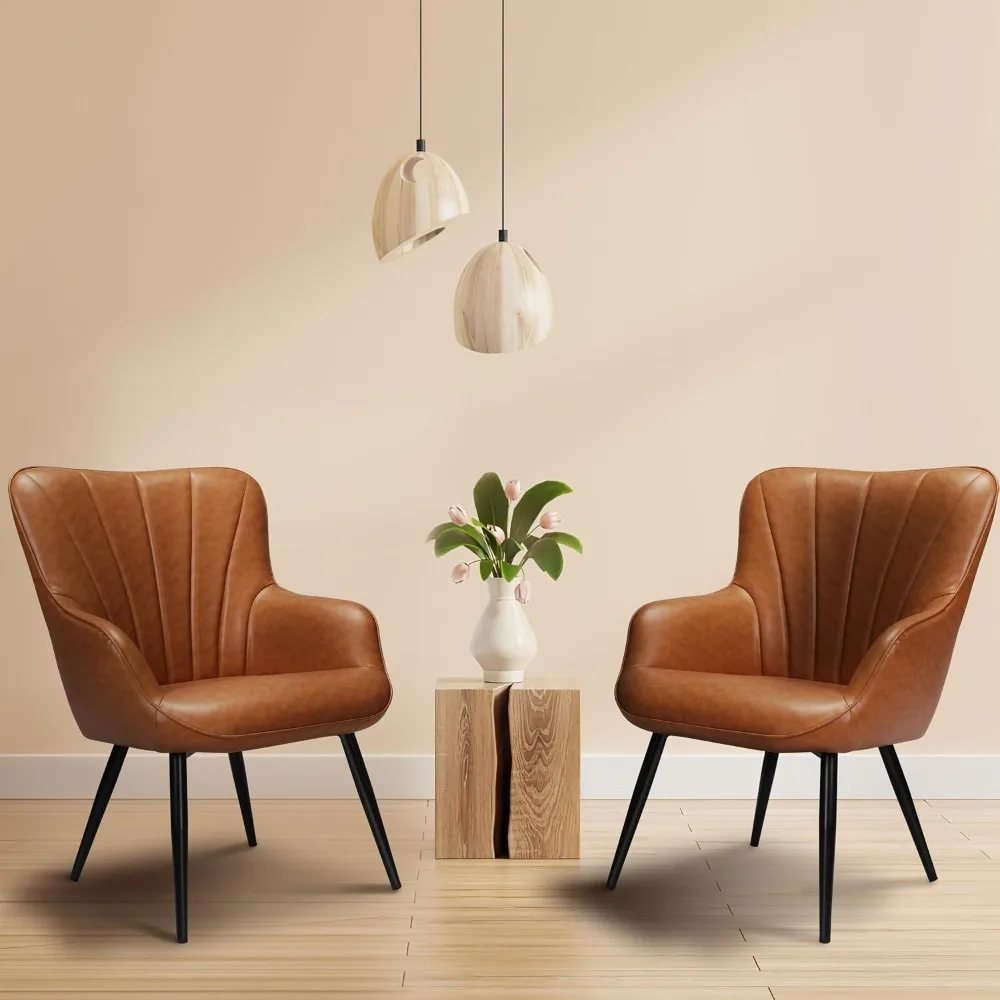 Faux Leather Living Room Chair - Mid Century Modern Accent Chair Upholstered Sofa Chairs with Metal Legs, Wingback Arm
Faux Leather Living Room Chair - Mid Century Modern Accent Chair Upholstered Sofa Chairs with Metal Legs, Wingback Arm