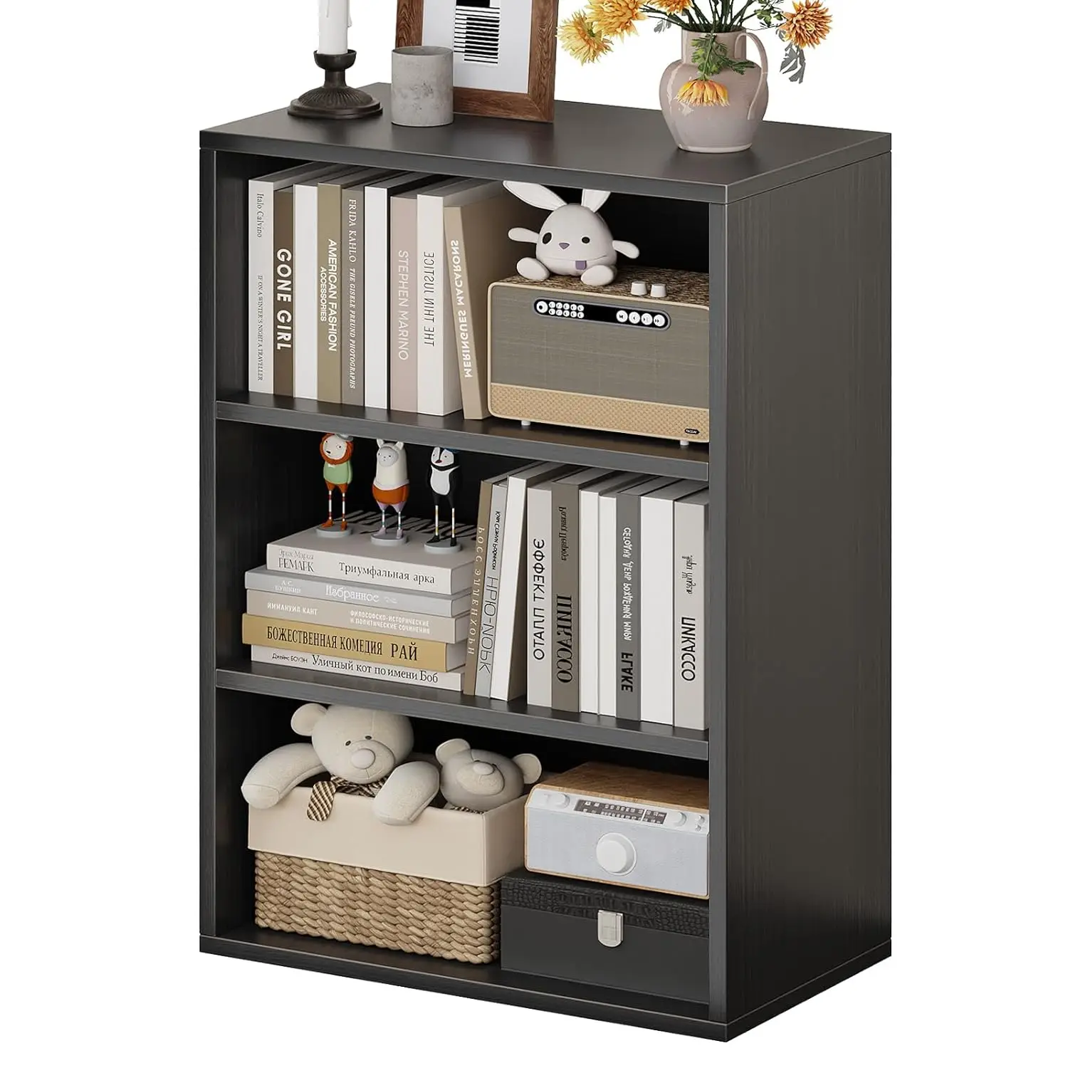 3-Tier Open Shelf Bookcase Storage Organizer 23.6×9.4×35.2in Home Office Livingroom Bedroom Black, Customized
3-Tier Open Shelf Bookcase Storage Organizer 23.6×9.4×35.2in Home Office Livingroom Bedroom Black, Customized