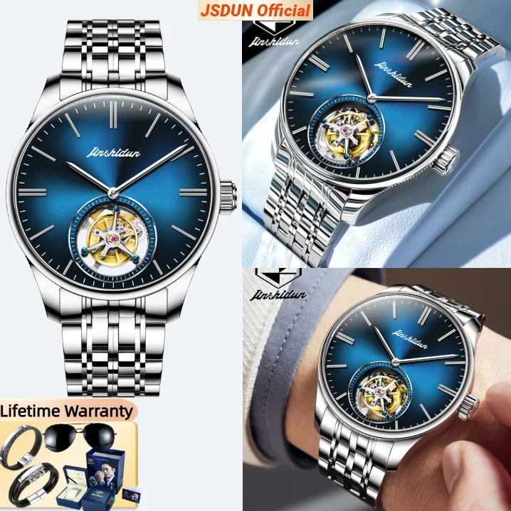 JSDUN Automatic Movement Watch Men's Skeleton Deep Waterproof Synthetic Sapphire Mirror Men's Watch Business 834
JSDUN Automatic Movement Watch Men's Skeleton Deep Waterproof Synthetic Sapphire Mirror Men's Watch Business 834
