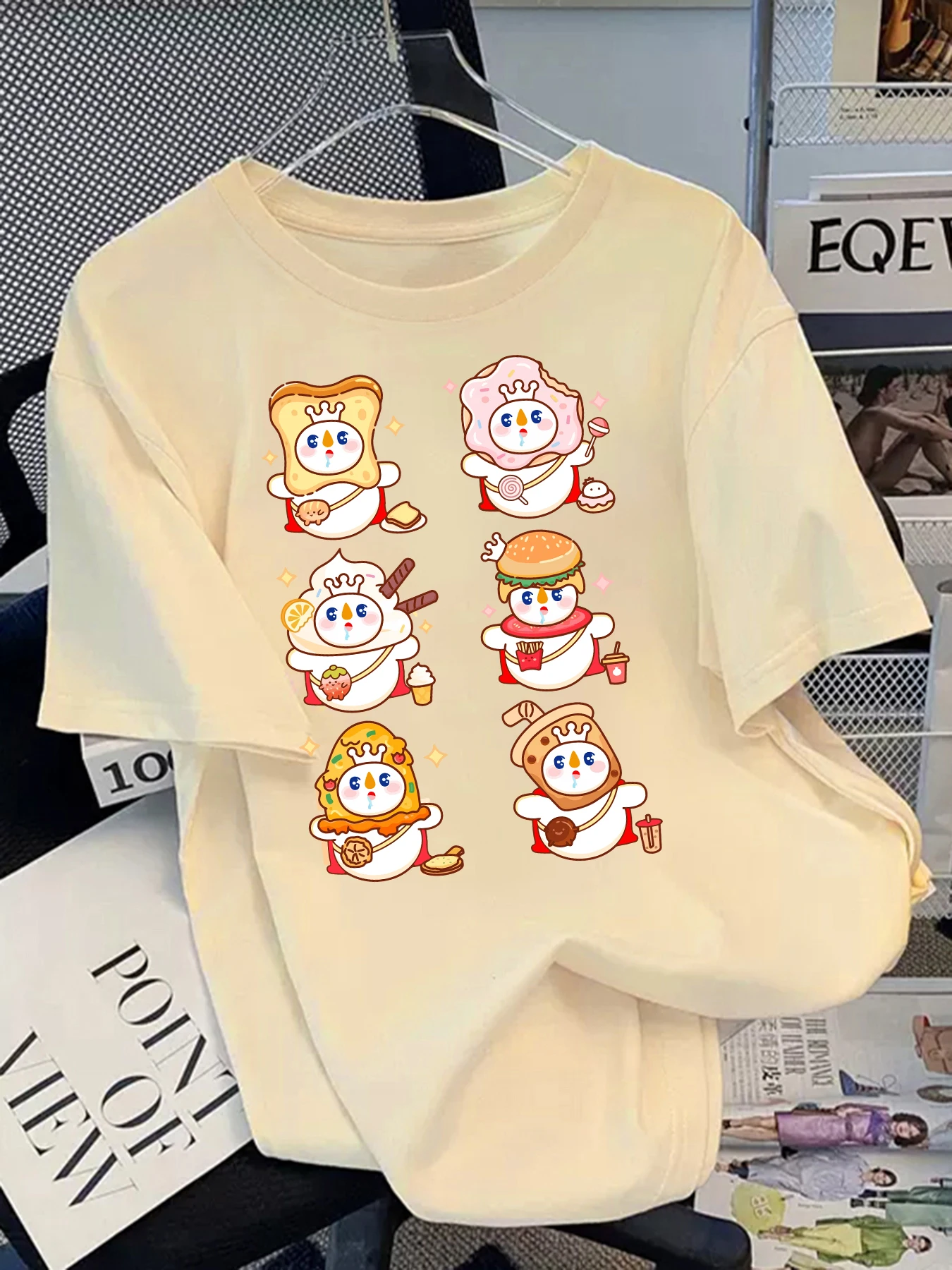 Cute Burger Milk Tea Ice Cream Snowman Prints Womens T-Shirt Summer New All-Match O-Neck Tops Trendy Oversize Cotton Streetwear
Cute Burger Milk Tea Ice Cream Snowman Prints Womens T-Shirt Summer New All-Match O-Neck Tops Trendy Oversize Cotton Streetwear