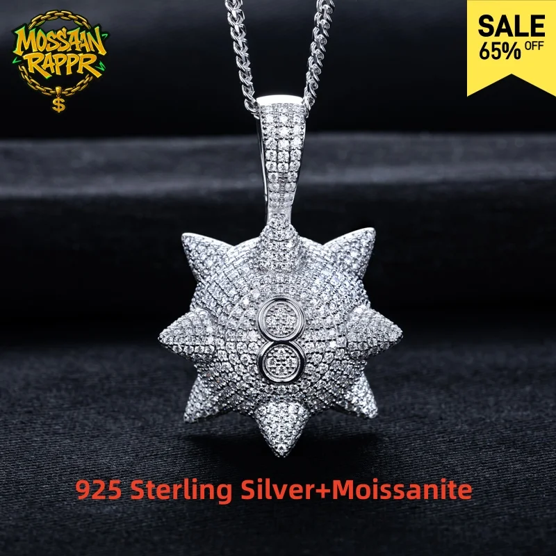 MossanRappr 11.35cttw Moissanite No. 8 Meteor Hammer Pendant Iced out Hip Hop Necklace 925 Sterling Silver Men's Fashion Jewelry
MossanRappr 11.35cttw Moissanite No. 8 Meteor Hammer Pendant Iced out Hip Hop Necklace 925 Sterling Silver Men's Fashion Jewelry