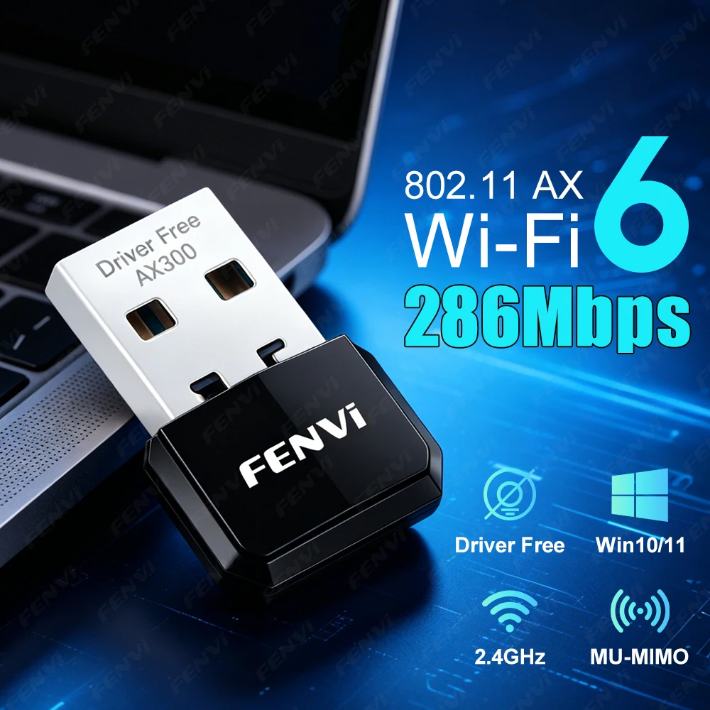 WIFI 6 AX286 Adapter AX300 Network Card Mini USB Dongle 2.4GHz 802.11AX Signal Reception For PC Laptop Windows 10/11 Driver Free
WIFI 6 AX286 Adapter AX300 Network Card Mini USB Dongle 2.4GHz 802.11AX Signal Reception For PC Laptop Windows 10/11 Driver Free