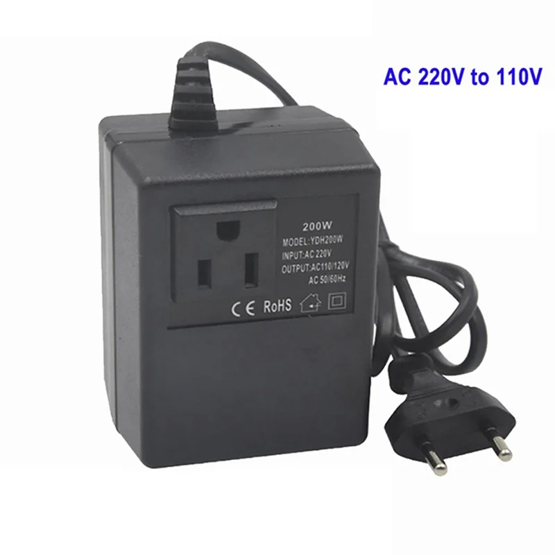 -BOFF 2X Power Transformer Voltage Regulator 220V To 110V Voltage Converter Step-Down Transformer Invert 200W EU Plug
-BOFF 2X Power Transformer Voltage Regulator 220V To 110V Voltage Converter Step-Down Transformer Invert 200W EU Plug