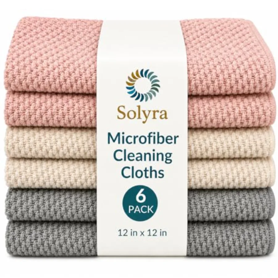Oeko-Tex Certified Microfiber Cleaning Cloths, 6 Pack, 12x12 in Non-Toxic, Safe for Family and Pets, Lint-Free, Absorbent, Kitc
Oeko-Tex Certified Microfiber Cleaning Cloths, 6 Pack, 12x12 in Non-Toxic, Safe for Family and Pets, Lint-Free, Absorbent, Kitc