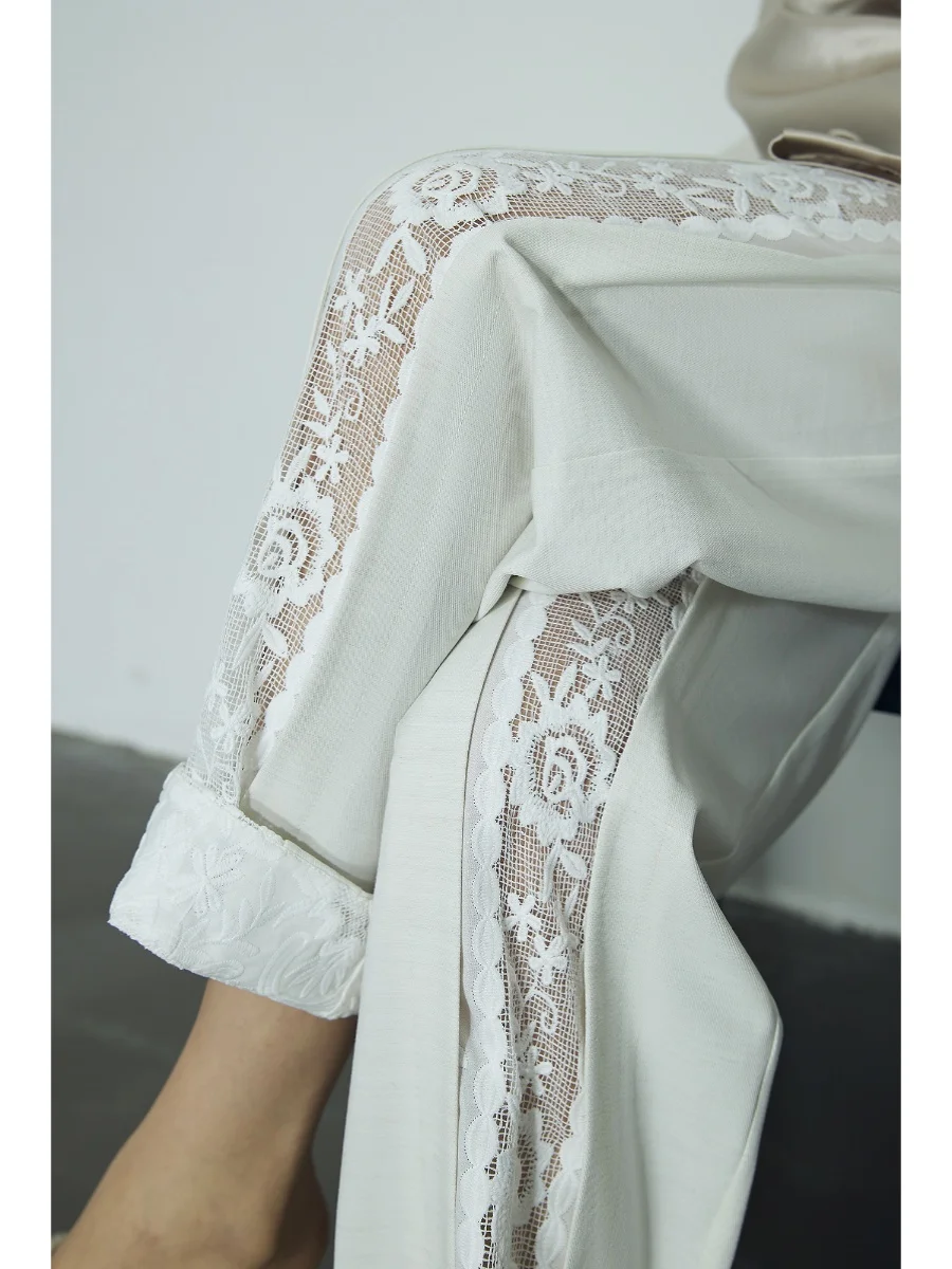 owyee Casual Lace Trimmed Acetate Long Pants High Waist Cone ape Loose Fit Comfortable Polyester Fiber Commute Sle
owyee Casual Lace Trimmed Acetate Long Pants High Waist Cone ape Loose Fit Comfortable Polyester Fiber Commute Sle